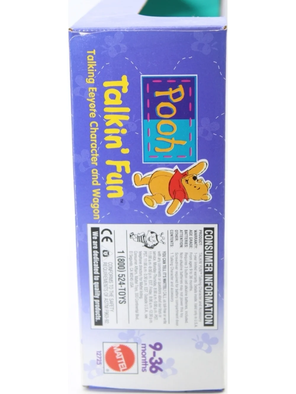 NIB VTG Disney Pooh Talkin' Fun Talking Eeyore Character And Wagon Toy 9-36 Mo.